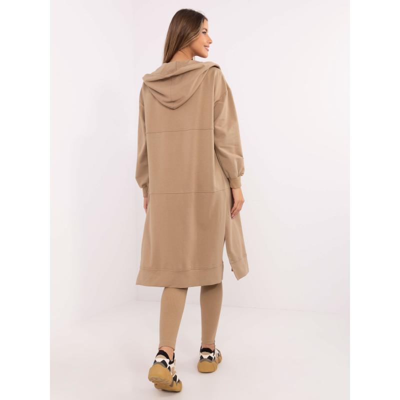 Tmavě béžová třídílná souprava s legínami