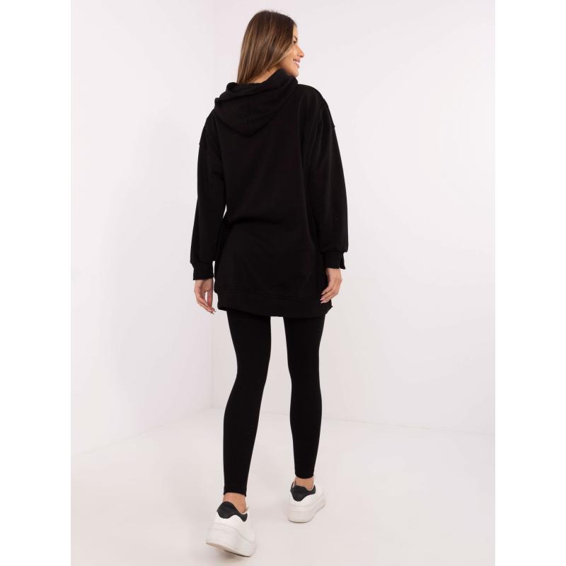 Černá tepláková souprava s asymetrickou mikinou