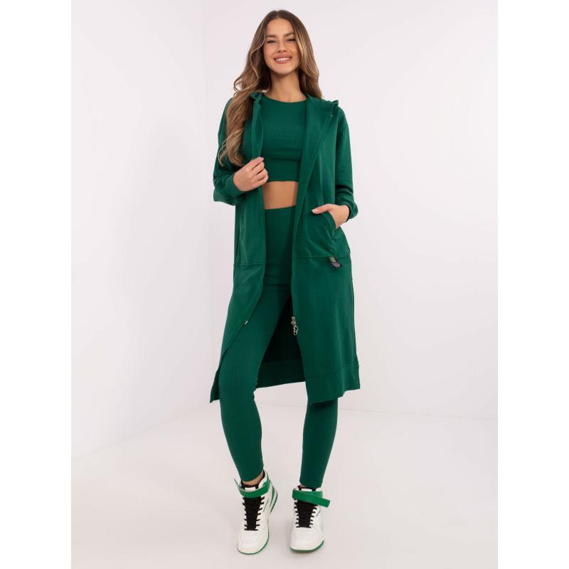 Tmavě zelená jednobarevná tepláková souprava