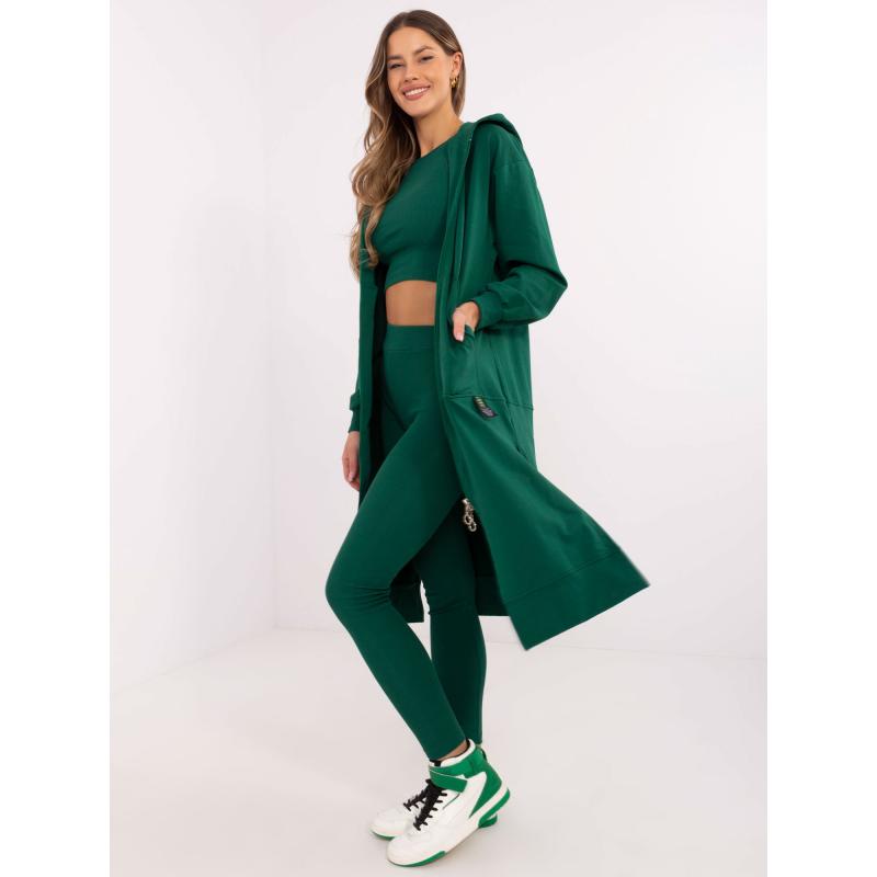 Tmavě zelená jednobarevná tepláková souprava