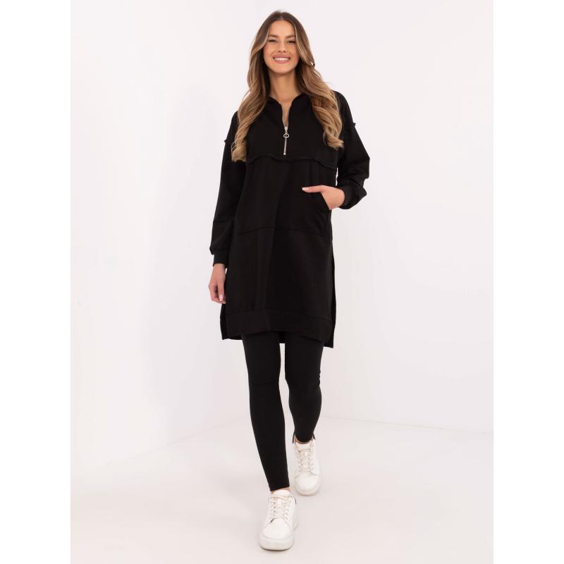 Černá dámská základní souprava s mikinou na zip