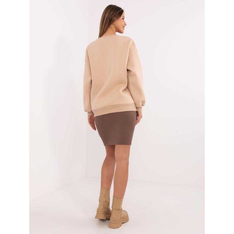 Bézs színű kapucnis pulóver béléssel és kapucnival