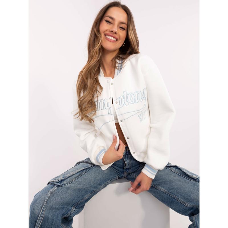 Ecru női bomberdzseki hímzéssel