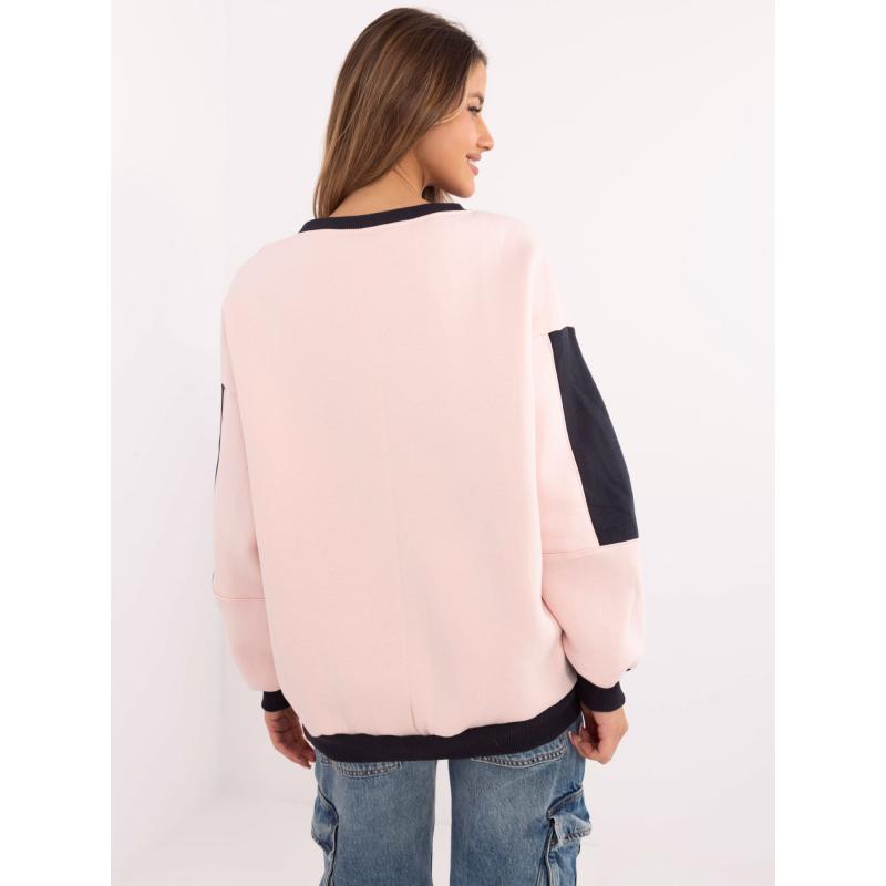 Světle růžová mikina s kapucí a zateplením