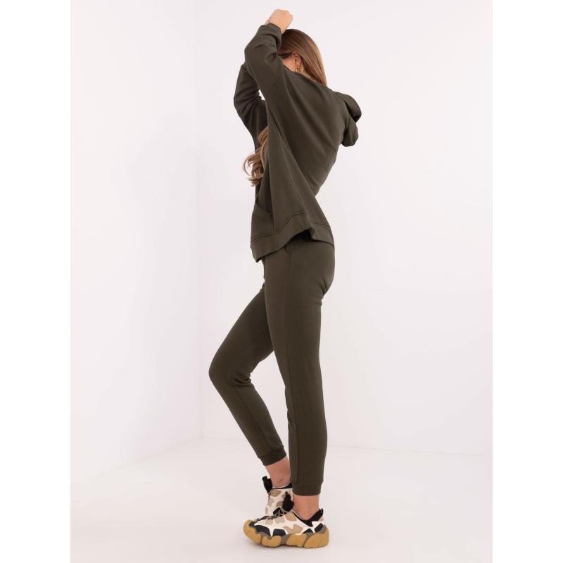 Khaki tepláková souprava s klokaní mikinou