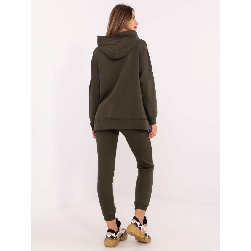 Khaki tepláková souprava s klokaní mikinou