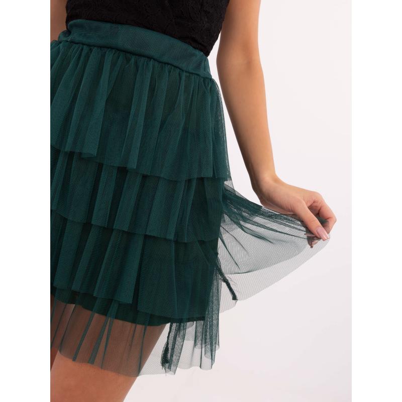 Tmavě zelená tylová mini sukně Suerta OCH BELLA