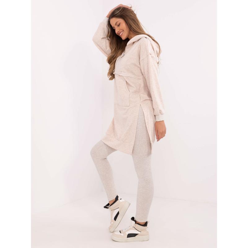 Világosbézs melange alapszett leggingsszel