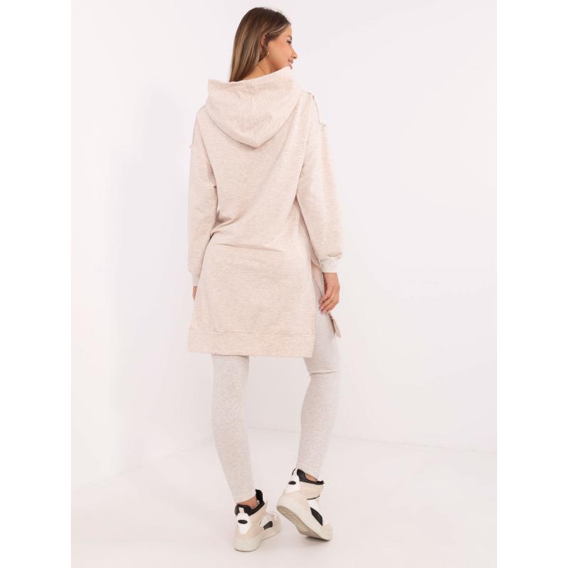 Világosbézs melange alapszett leggingsszel