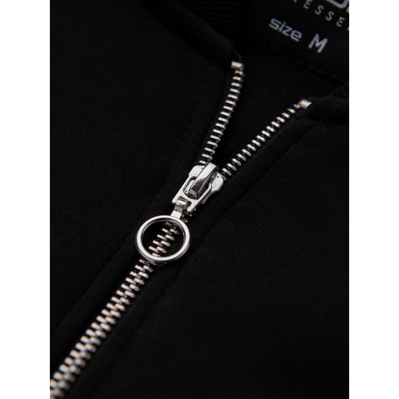 Pánská bavlněná mikina bomber bez zipu - bordó V13 OM-SSZP-0215