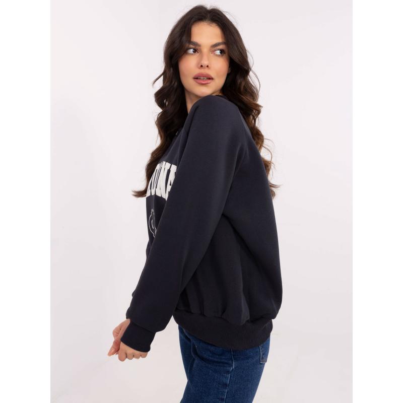 Grafitová mikina s kapucí a kulatým výstřihem