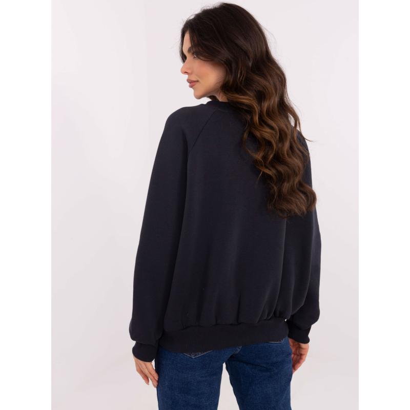 Grafitová mikina s kapucí a kulatým výstřihem