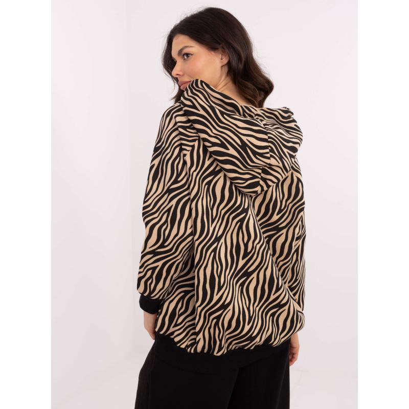 Velbloudí černá mikina se zipem u výstřihu