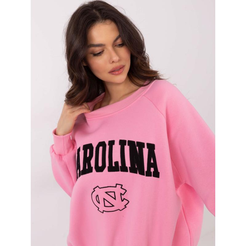 Rózsaszín kapucnis pulóver Carolina felirattal
