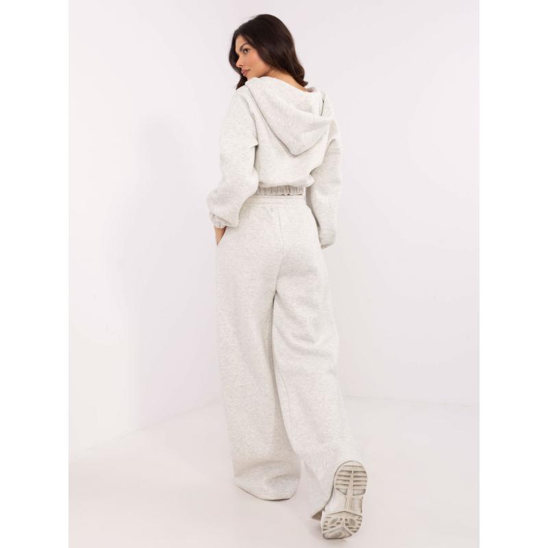 Világosszürke melange alapszett cipzárral a nyakrészen