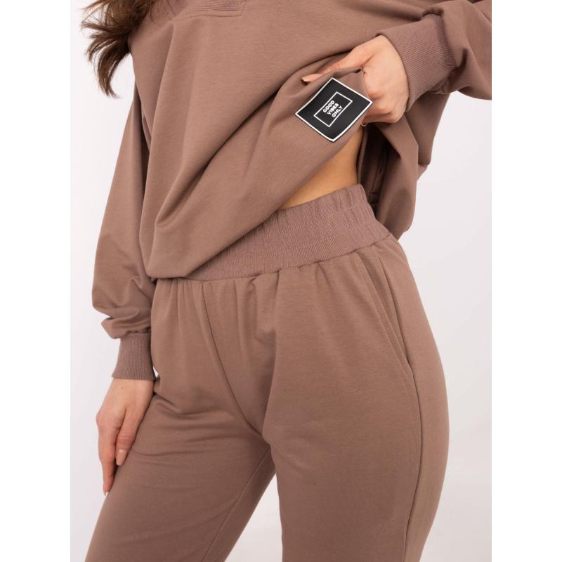 Hnědá dámská souprava s bavlnou