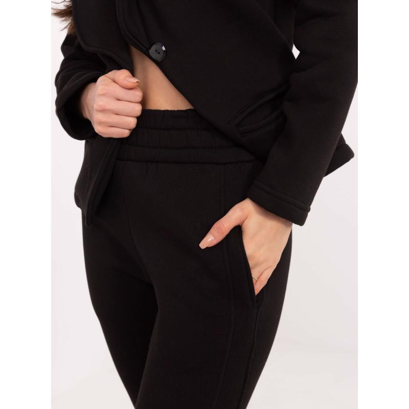 Černá dvoudílná mikinová souprava se zateplením