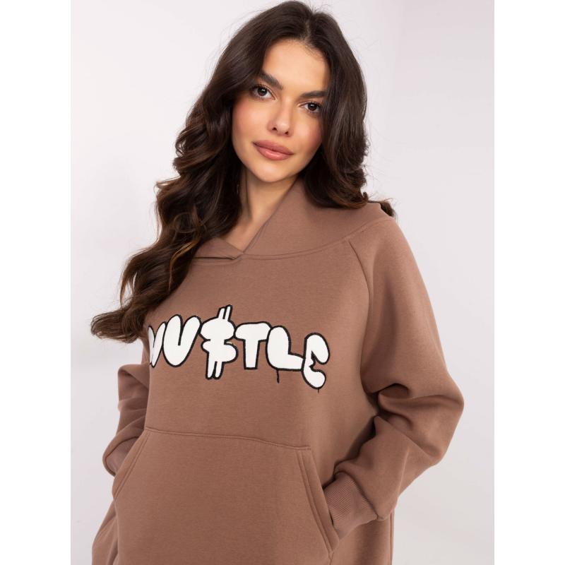 Barna női kenguru pulóver szigeteléssel