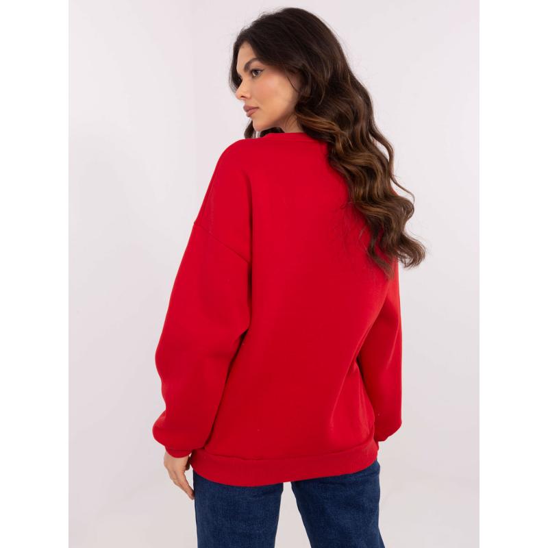 Piros kapucnis pulóver Boston felirattal