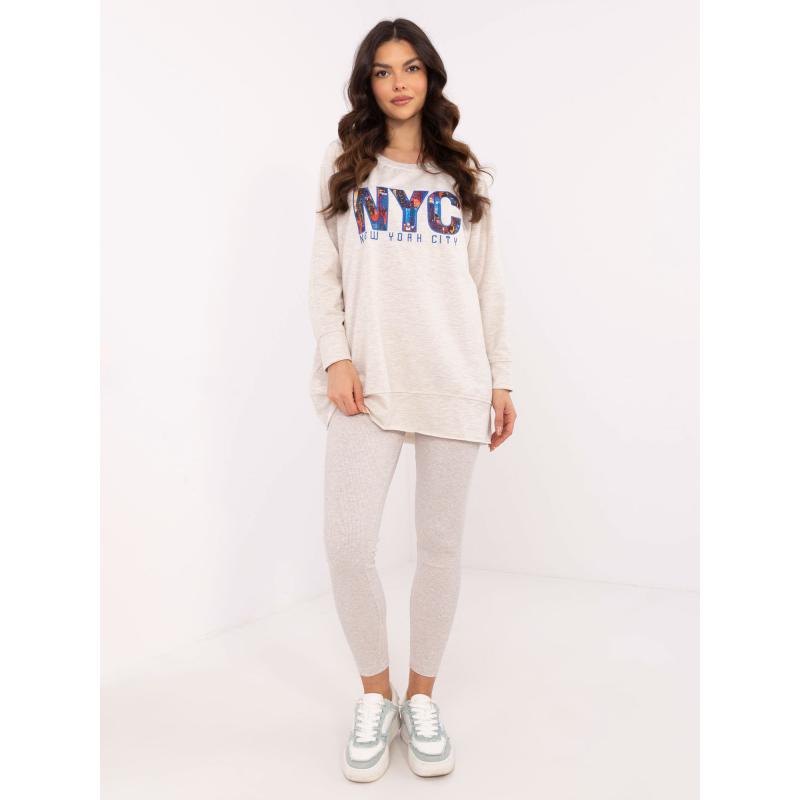 Világosbézs melange bomberdzseki leggingsszel