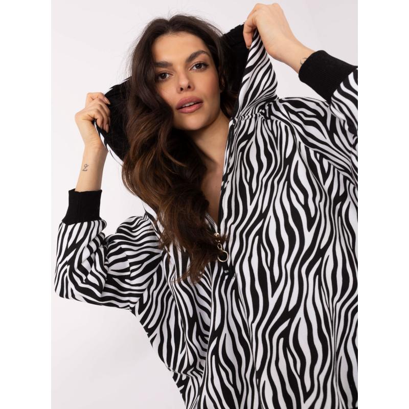 Černobílá dámská mikina se zvířecím potiskem