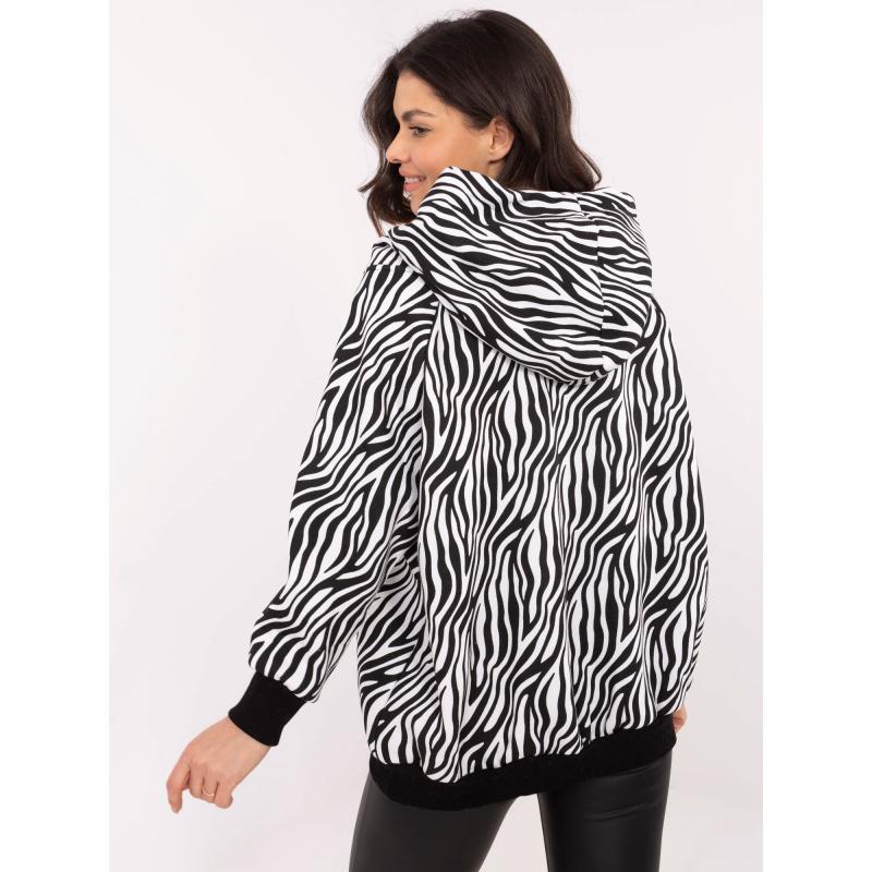 Černobílá dámská mikina se zvířecím potiskem