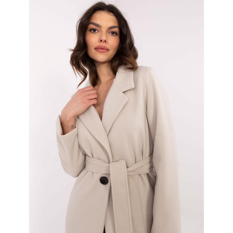 Világosbézs elegáns kabát csíkkal OCH BELLA