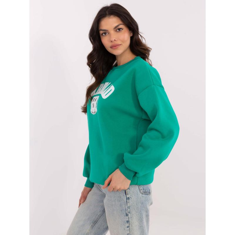 Tyrkysová dámská mikina s nášivkou