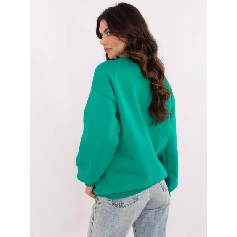 Tyrkysová dámská mikina s nášivkou