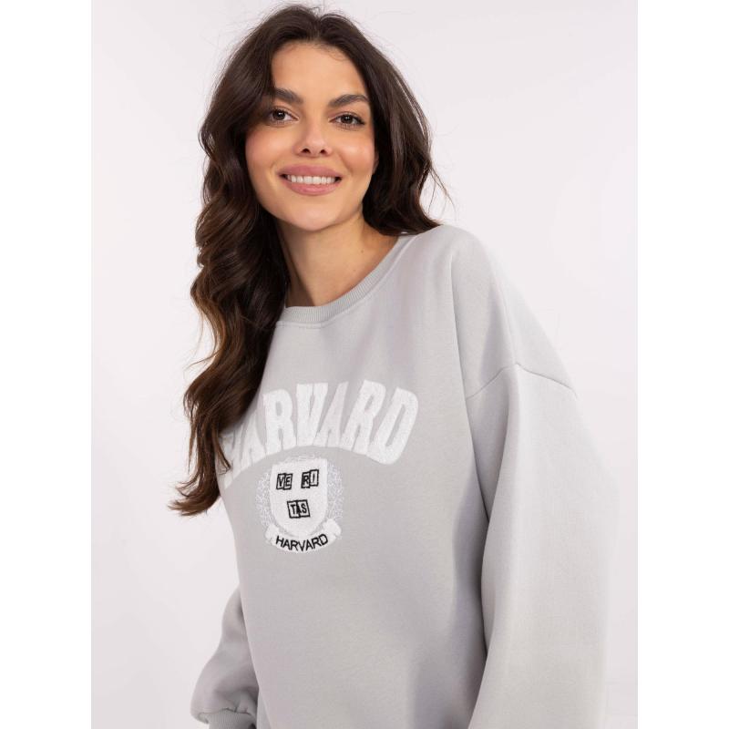 Világosszürke kapucnis pulóver Harvard felirattal