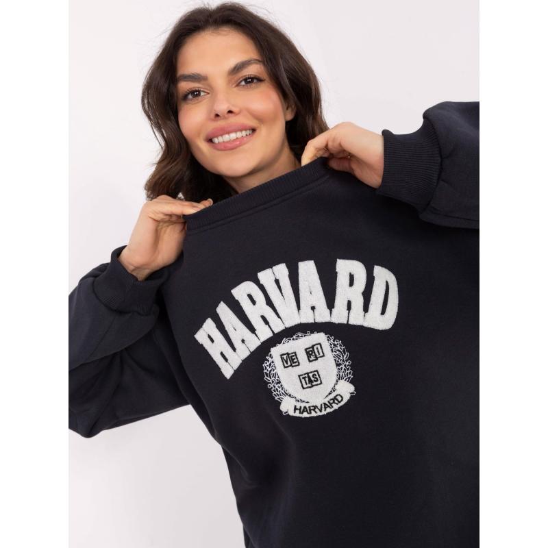 Grafit színű oversize pulóver Harvard felirattal