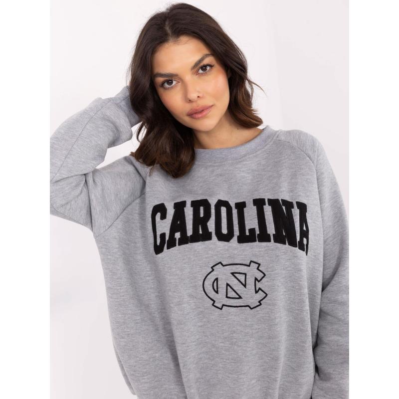 Szürke melange szigetelt kapucnis pulóver