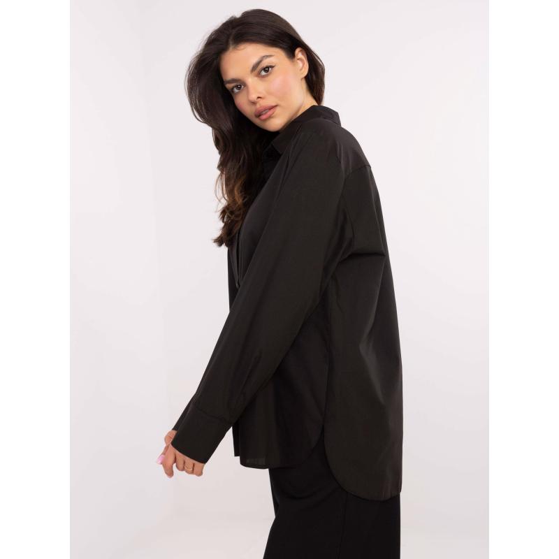 Černá dámská košile oversize s rozparky