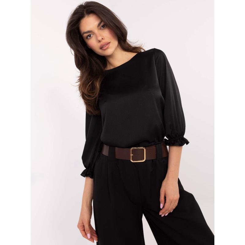 Černá halenka s nařasenými rukávy