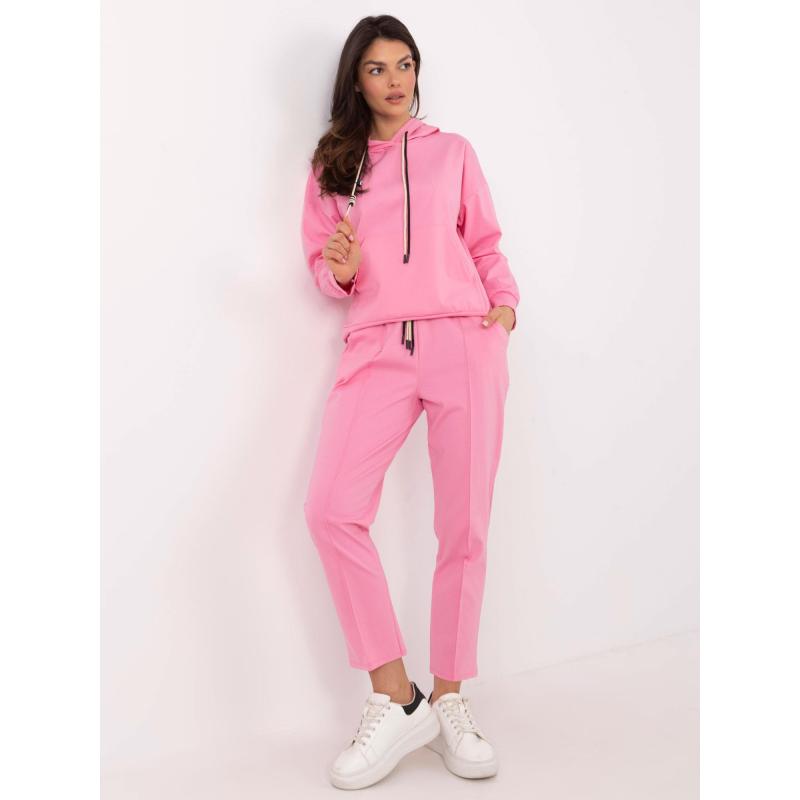 Růžová dámská tepláková souprava s klokaní bundou