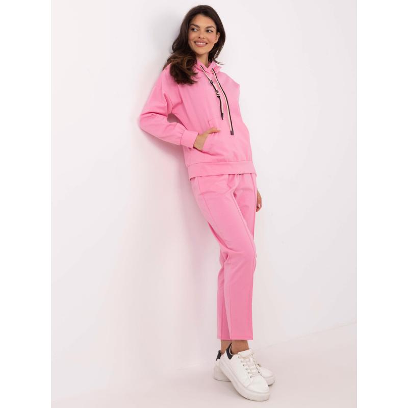 Růžová dámská tepláková souprava s klokaní bundou