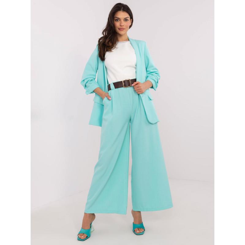 Széles szárú mentazöld öltönynadrág