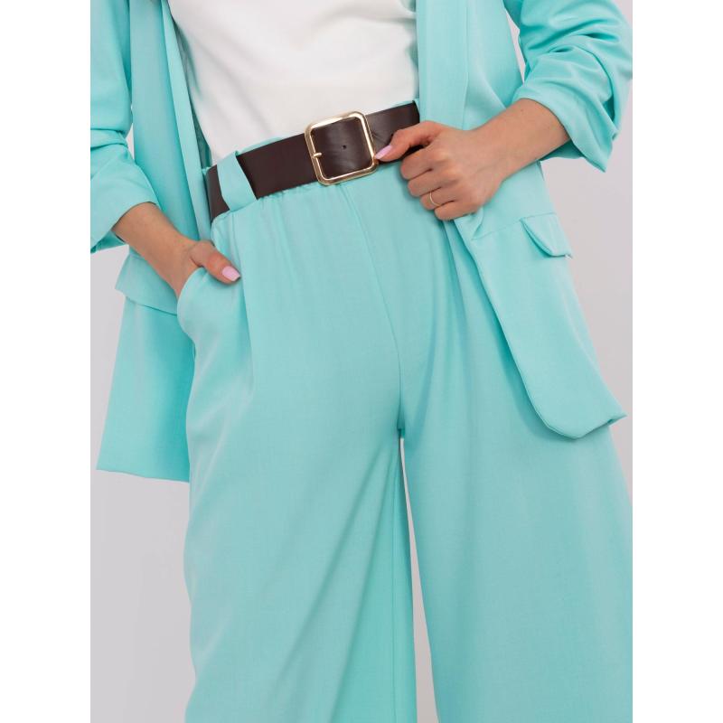 Széles szárú mentazöld öltönynadrág