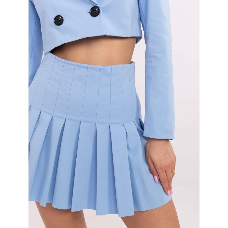 Világoskék pliszírozott miniszoknya
