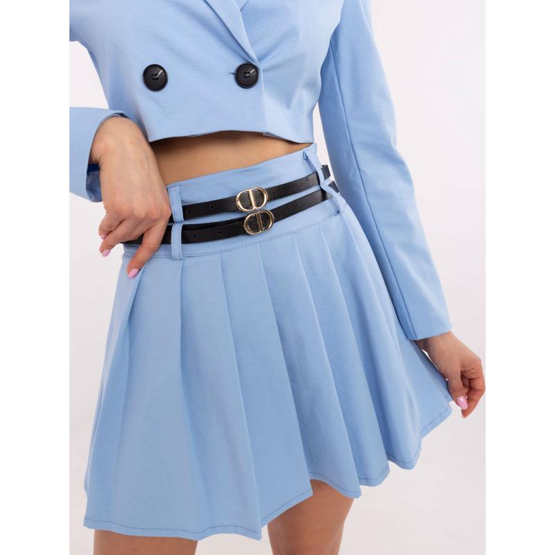 Világoskék miniszoknya két csíkkal