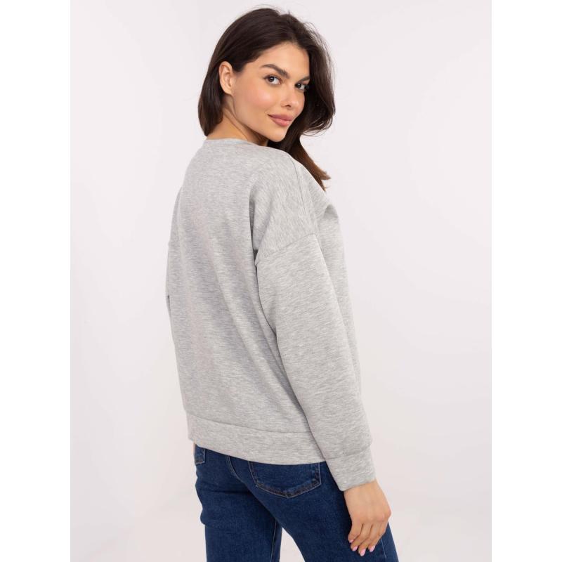 Szürke melange viszkózblúz