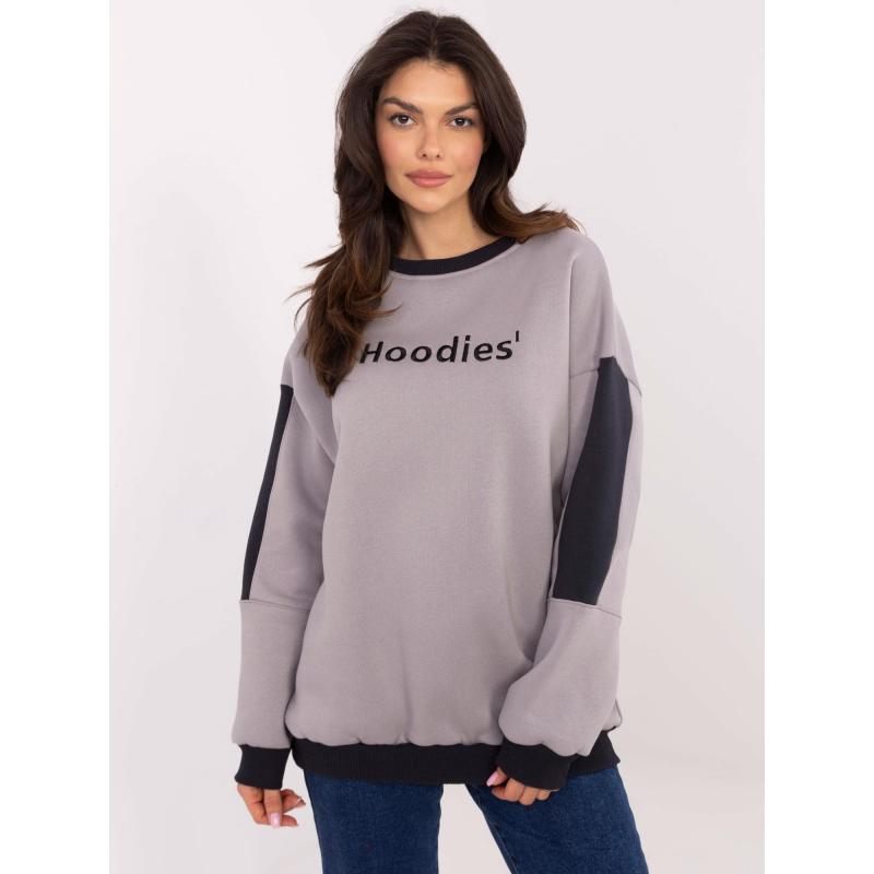 Világosszürke túlméretezett kapucnis pulóver