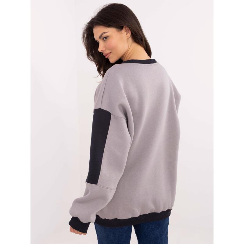 Világosszürke túlméretezett kapucnis pulóver