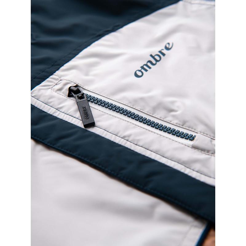 Kurtka męska sportowa z kapturem C447 - V1 brązowa