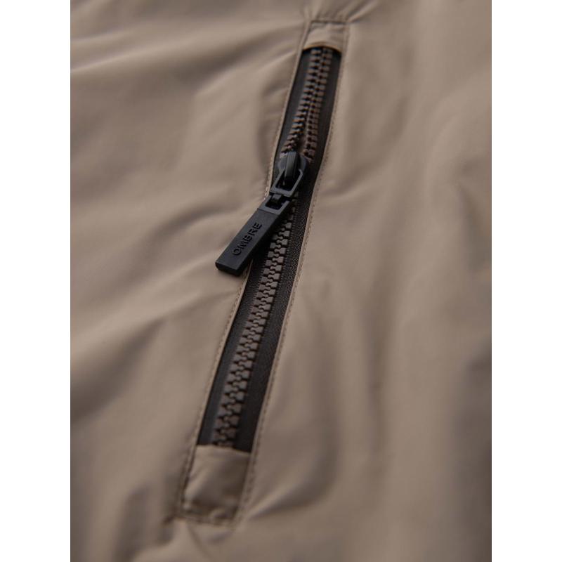 Kurtka męska sportowa z kapturem C447 - V19 brązowa