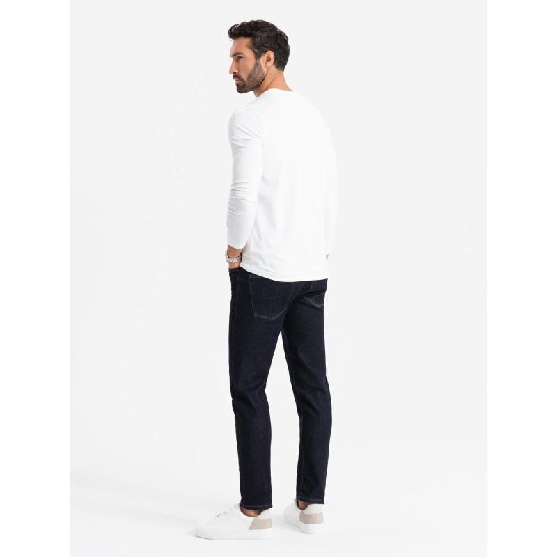 Pánský dlouhý rukáv s raglánovými kontrastními rukávy - bílý a šedý V5 OM-LSCL-0105