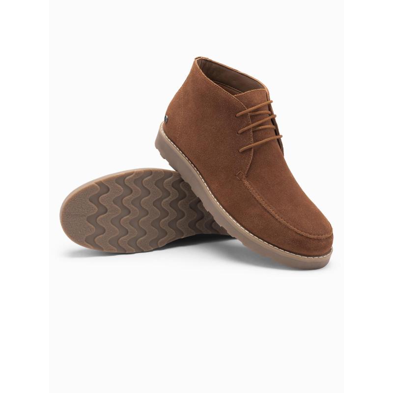 Férfi szarvasbőr bokacsizma vastag talppal – barna V2 OM-FOCS-0164