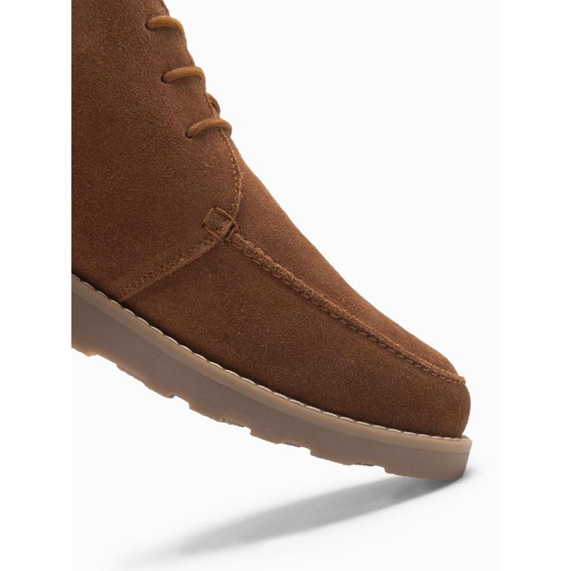 Férfi szarvasbőr bokacsizma vastag talppal – barna V2 OM-FOCS-0164