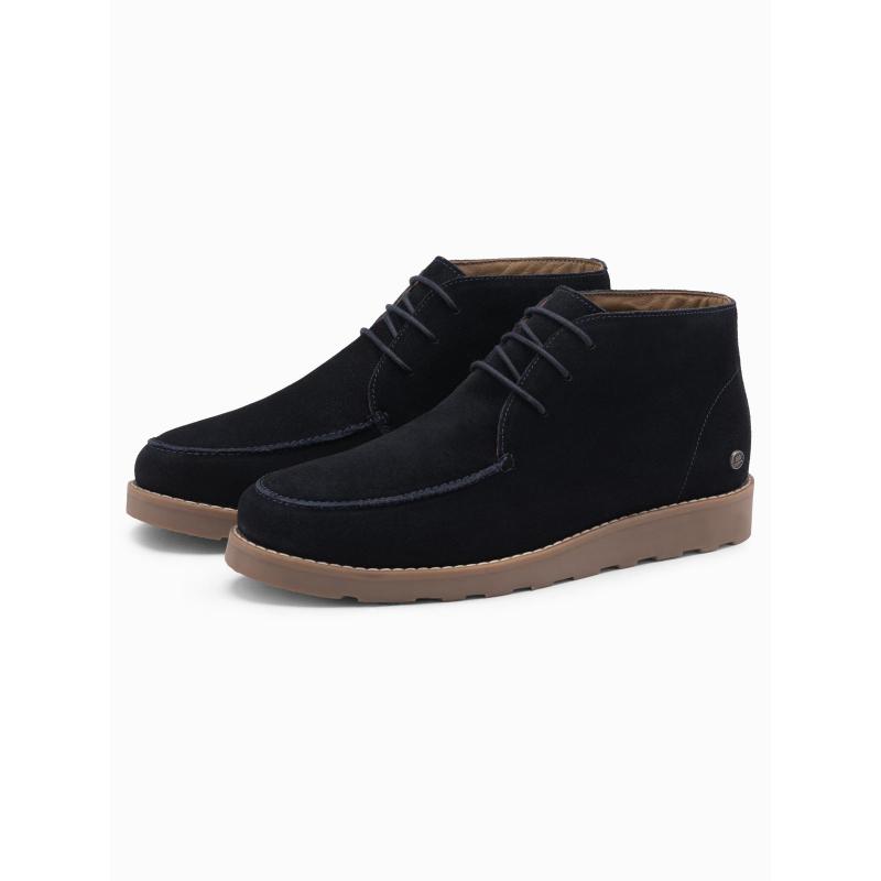 Férfi szarvasbőr bokacsizma vastag talppal – sötétkék V4 OM-FOCS-0164