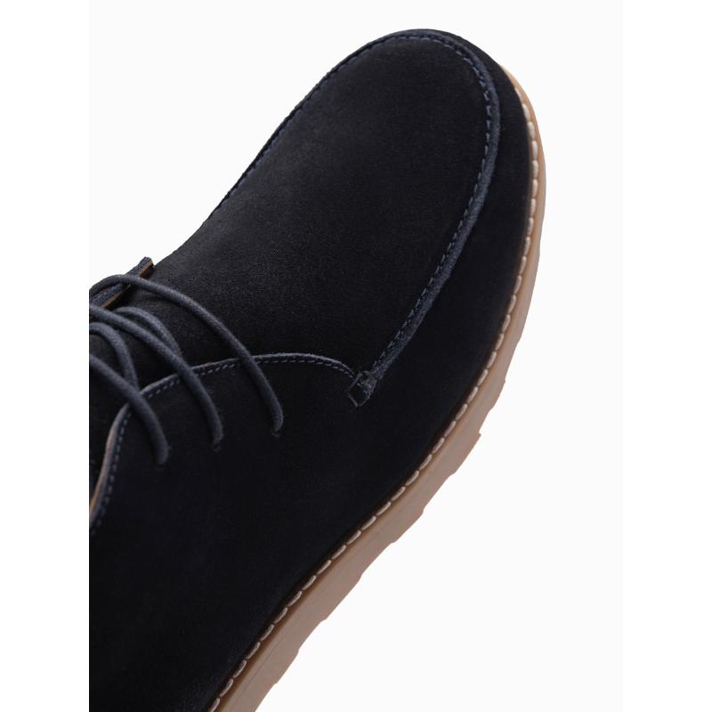 Férfi szarvasbőr bokacsizma vastag talppal – sötétkék V4 OM-FOCS-0164